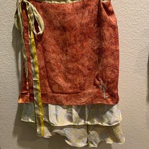 Adjustable Upcycled Sari Wrap Skirt | Size 0-12 NWOT